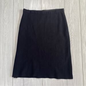 Milano Women's Black Knit Faux Wrap Stretchy Knee Length Skirt Size 16